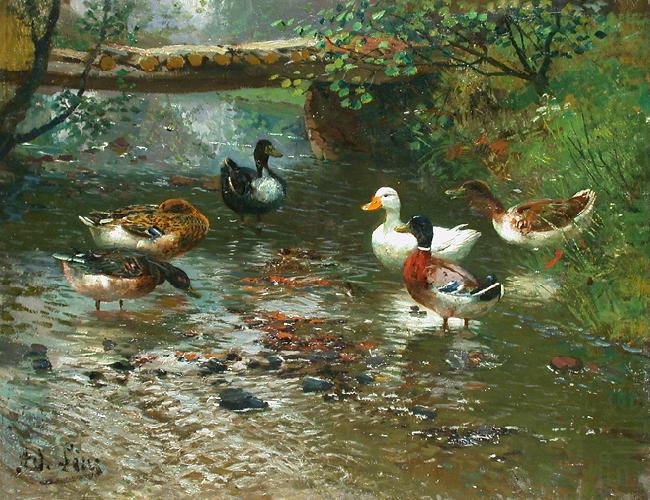 unknow artist Enten am Bach china oil painting image